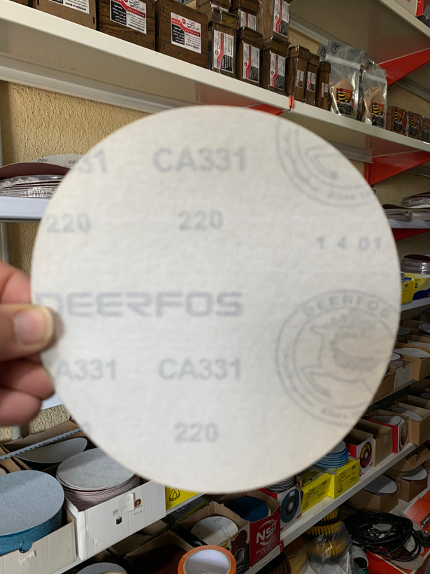 سنباده پشت کرکی 150 میلی متر گرید 220 Deerfos زرد