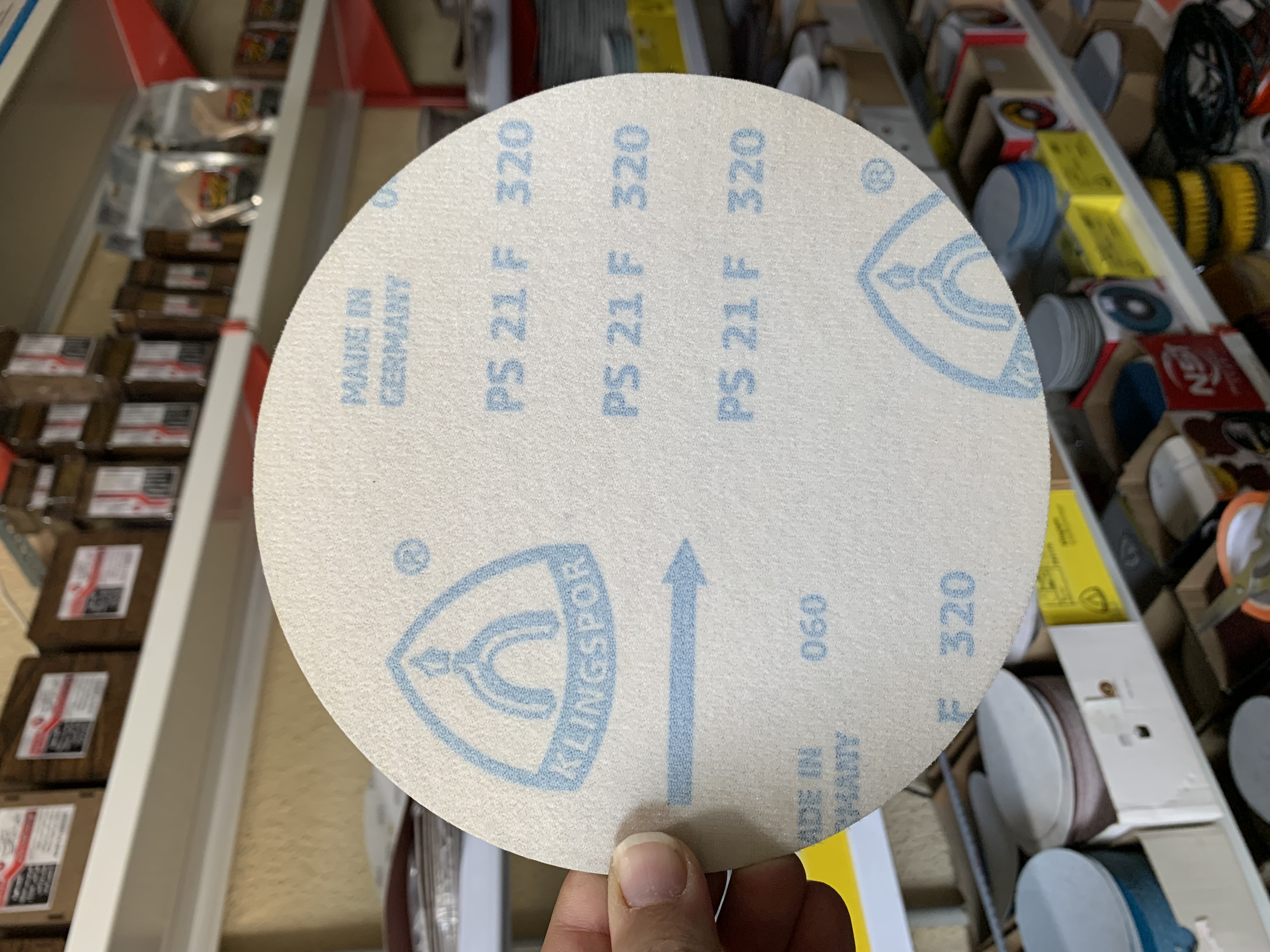 سنباده پشت کرکی 180 میلی متر گرید 320 KLINGSPOR آبی آلمان